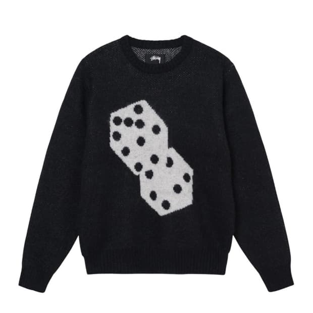 스투시 다이스 모헤어 스웨터 블랙