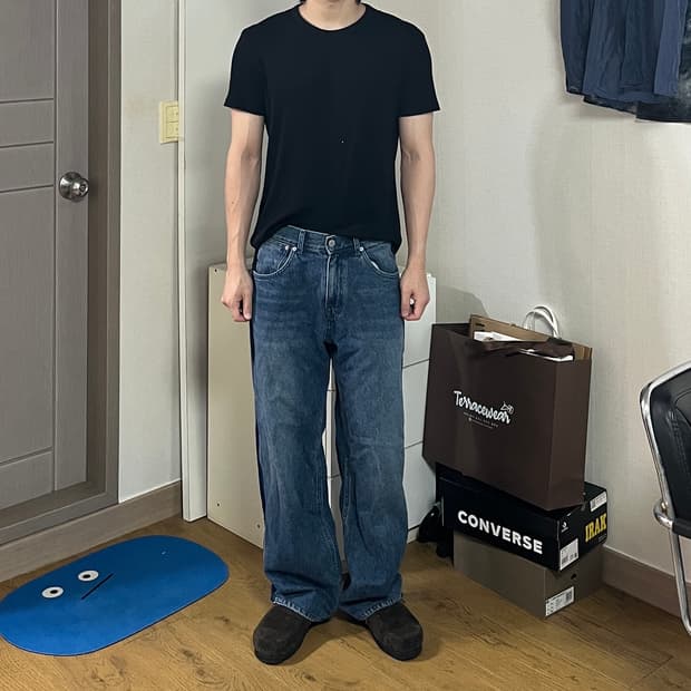 애프터프레이 트랙 데님 팬츠