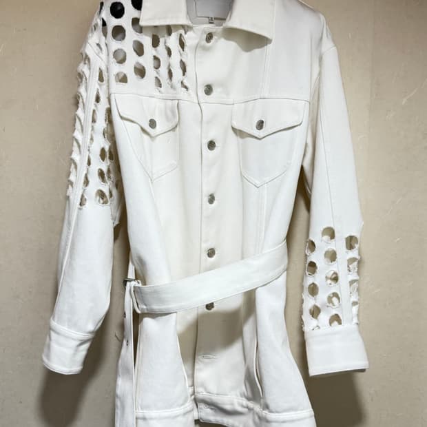 메종 마르지엘라 펀치 홀 데님 자켓 20ss