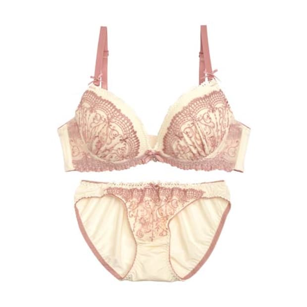 일본 빈티지 언더웨어)히메갸루 로맨틱리본 자수 레이스 D70 브라속옷세트