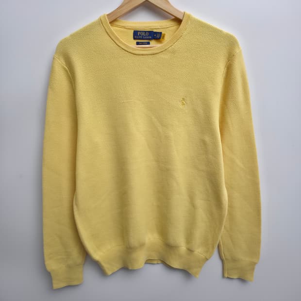 [M] 폴로 랄프로렌 피마코튼 옐로우 니트 신형큐알택