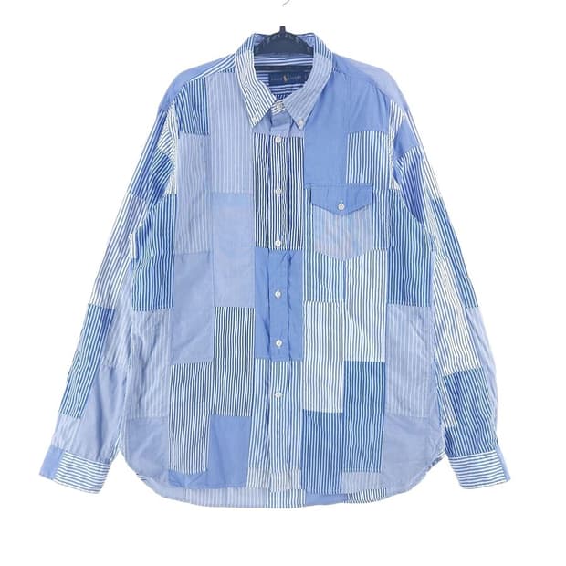 [남L]폴로랄프로렌 스카이블루 패치워크 셔츠[Y64-148]