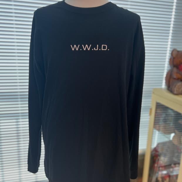 신야 야마쿠치 WWJD패러디 롱슬리브 XL