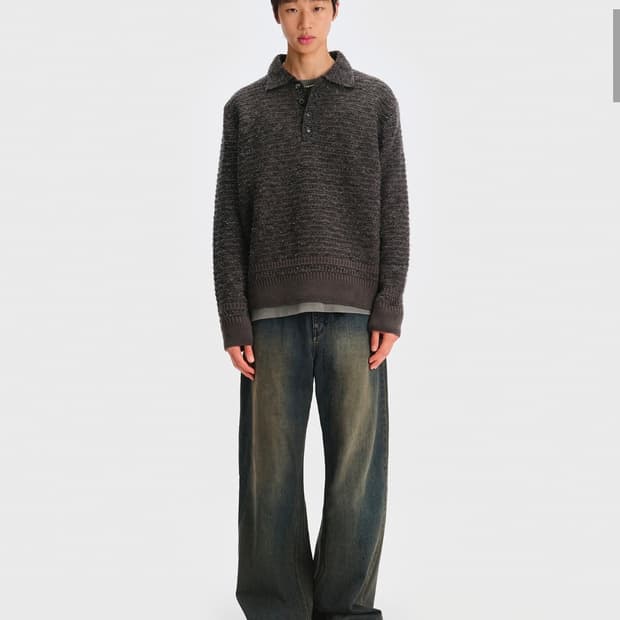 (05/105) 벨리에 그런지 폴로 스웨터 - 올리브