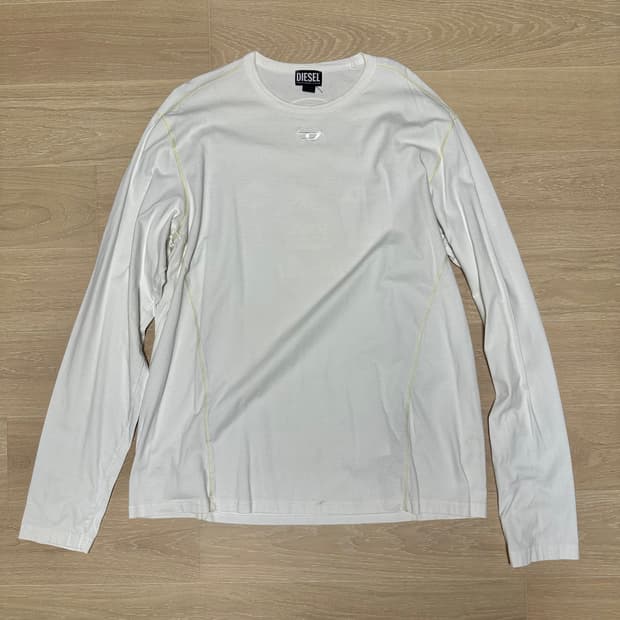 Diesel 흰색 긴팔 티셔츠 XXL