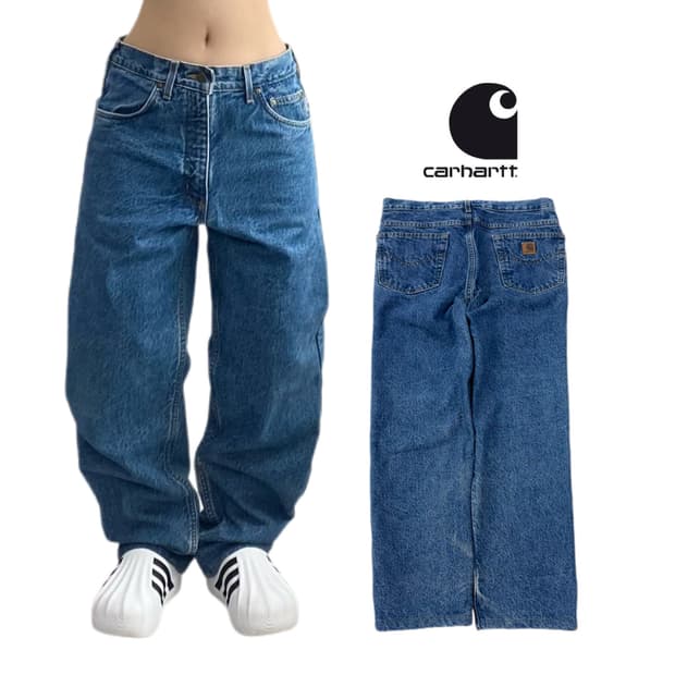 칼하트 OG 가죽패치 워크 데님팬츠