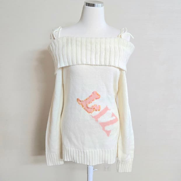 초희귀 찐고전 리즈리사 오픈숄더 니트 히메갸루 달천깔 양산형 트랄라라