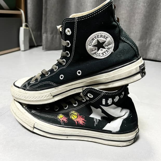 270 컨버스 척테일러 하이 블랙 커스텀