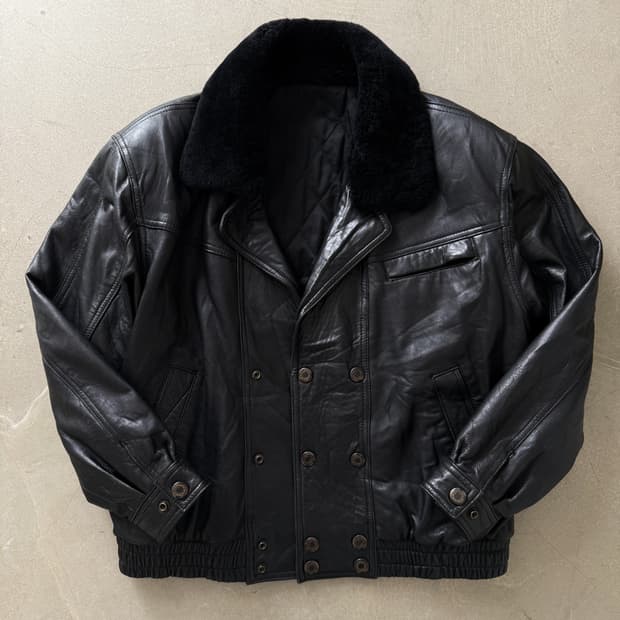  Vintage Sheepskin Leather  Jacket 