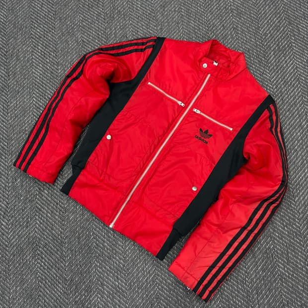 아디다스 삼선 트랙 패딩 레드