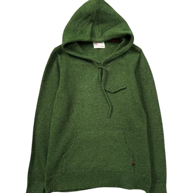 vintage tweed nep knit hoodie