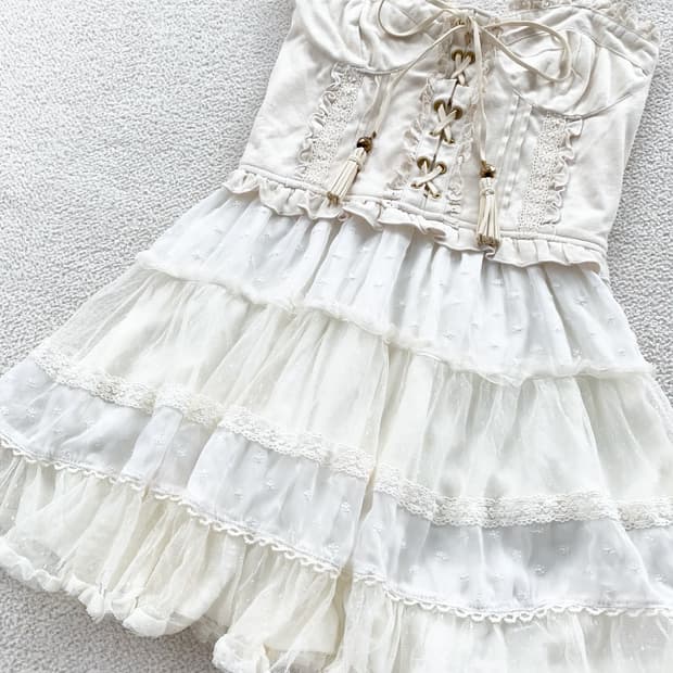 Lizlisa 크림바닐라 패치 원피스 세트