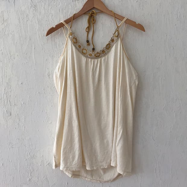 vintage bohemian crochet halter camisole