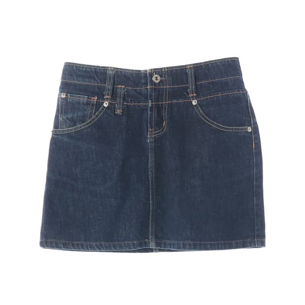 ASK 빈티지 디테일 진청 데님 미니스커트 26
