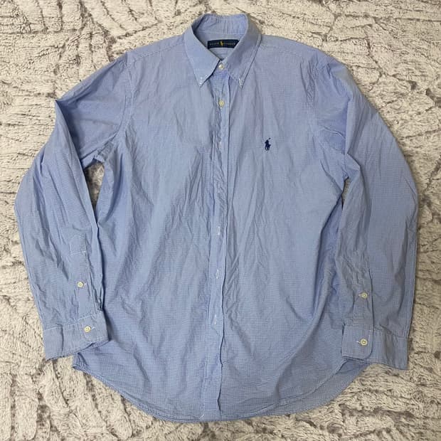 [M] 랄프로렌 폴로 셔츠 체크 블루