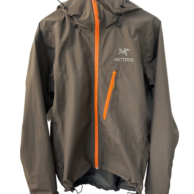 Arc'teryx 브라운/오렌지 지퍼 고어텍스 바람막이 자켓