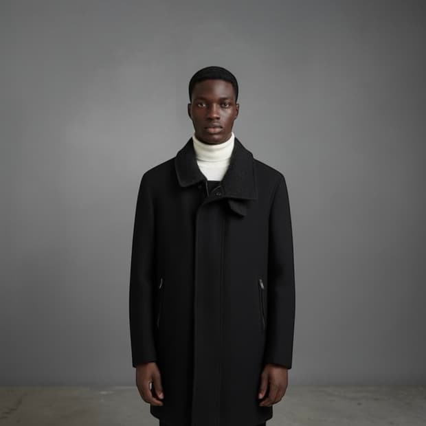 100/ 시스템옴므 캐시미어 블렌딩 시어링 패딩코트