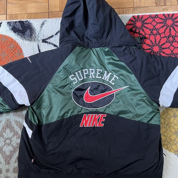 슈프림 x 나이키 후드 스포트 자켓 블랙/그린