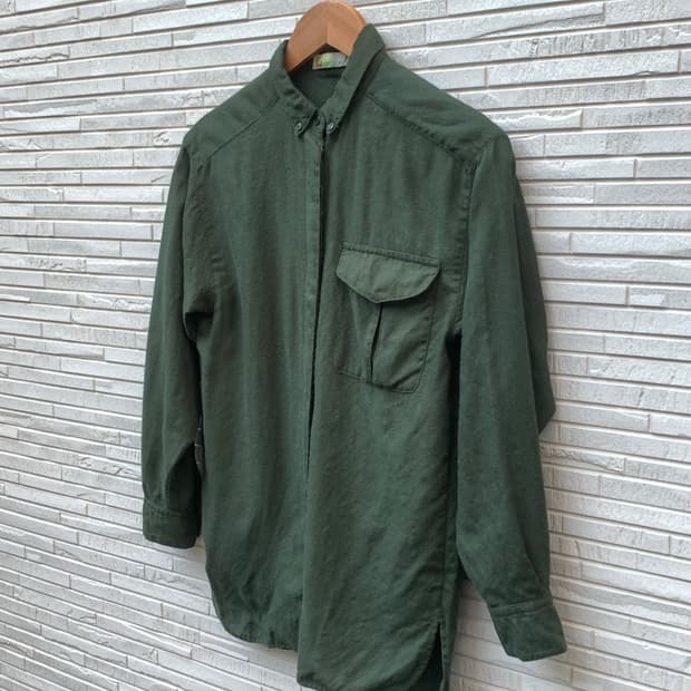 Issey Miyake Sport 그린 울 셔츠