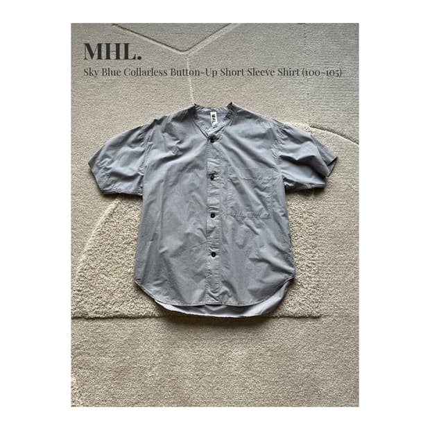 MHL. 블루 스카이 차이나카라 반소매 셔츠 (100-105)