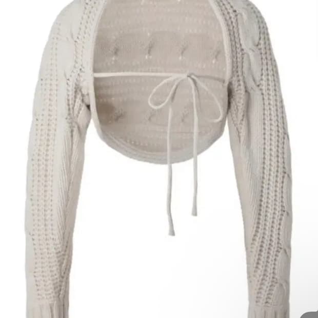 쓰리타임즈 케이블 볼레로 아이보리 베이지 가디건