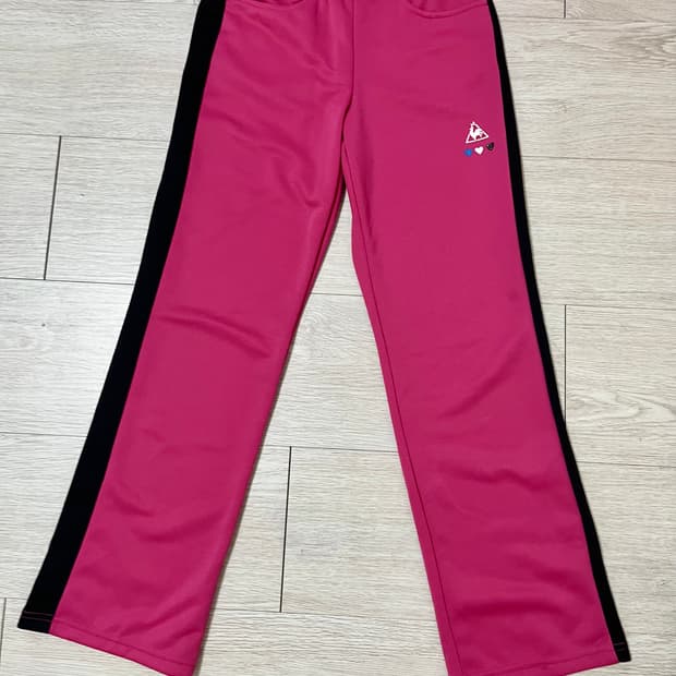 르꼬끄 일본빈티지 핑크블랙 트레이닝 바지