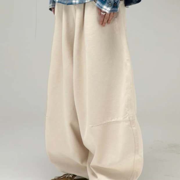 GP138 미티어 아플리케 크림 코튼 팬츠 M (CREAM)