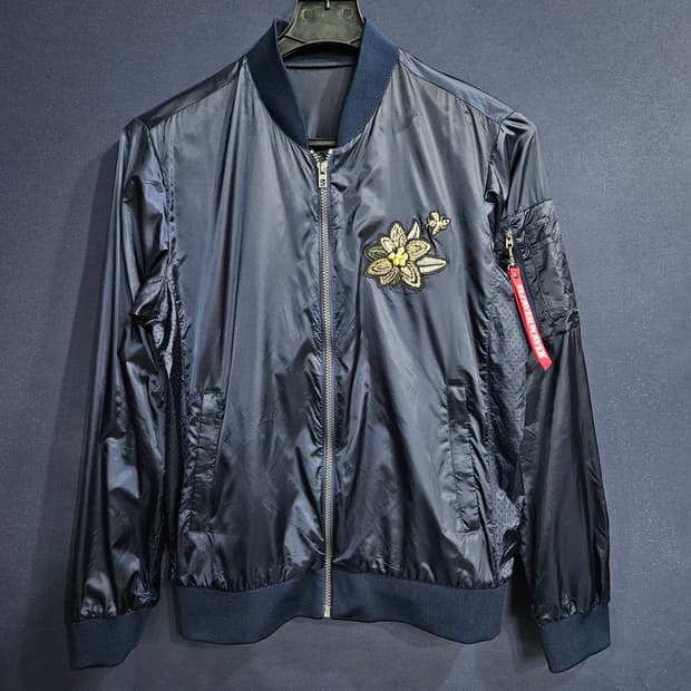 코오롱스포츠 유광 네이비 남성 100 바람막이 항공점퍼 