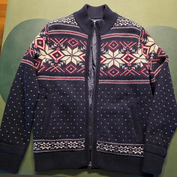 빈폴 노르딕패턴 방풍 집업가디건