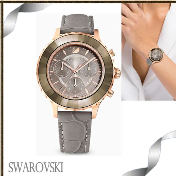 스와로브스키 여성 가죽 시계 5452495