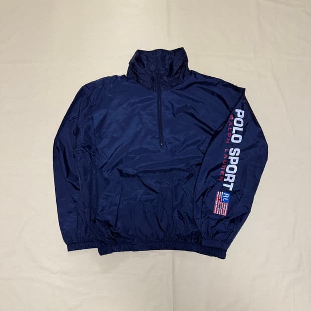 폴로 스포츠 하프집업 나일론 풀오버 90s