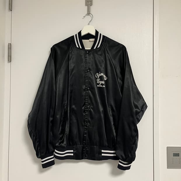 [M] USA made 사틴 바시티 자켓