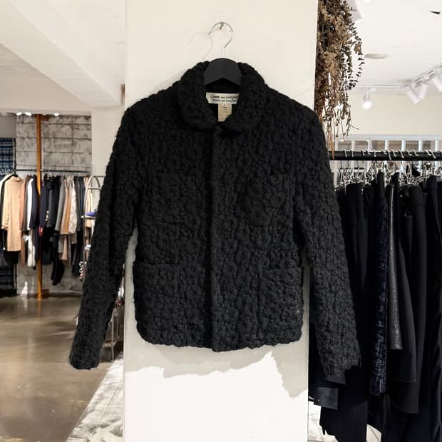 꼼데가르송 블랙 모헤어 블렌드 플라워 자켓