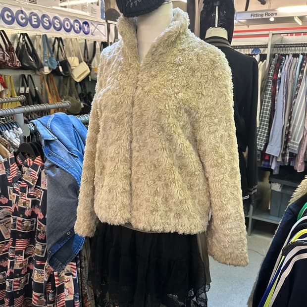 VINTAGE 빈티지 아이보리 에코퍼자켓