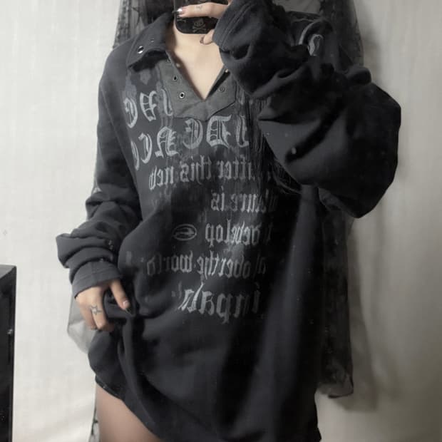 펑크 y2k 프린팅 pk 롱슬리브 