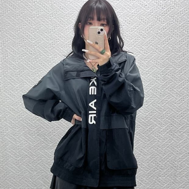 나이키 올드스쿨 빈티지 스트릿 빅로고 바람막이 자켓 L C11033