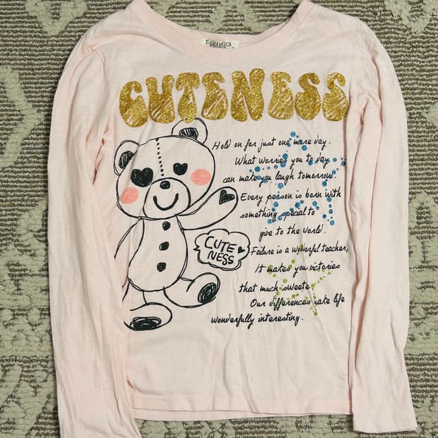 테디베어 프린팅 로걀탑 롱슬리브