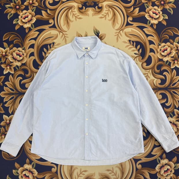 (L)리 Lee 스몰로고 옥스포드 셔츠(하늘색)