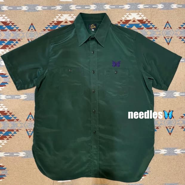 ⭐️summer sale⭐️ [M][100] 니들스 나일론 셔츠 다크그린
