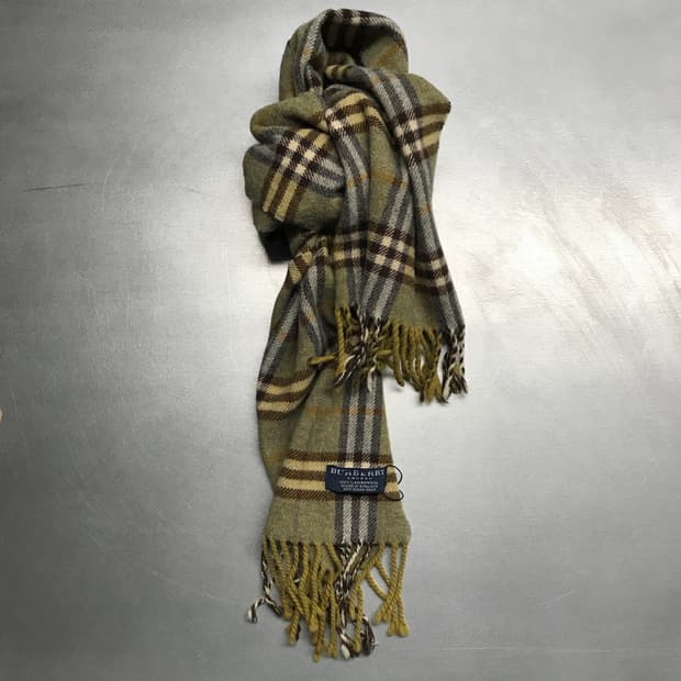 버버리 정품 램스울 머플러 카키