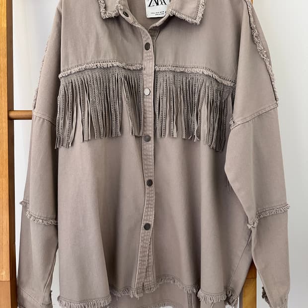 자라 보헤미안 면 셔츠