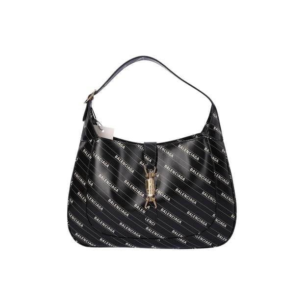 구찌 x 발렌시아가 636712 해커 프로젝트 미디움 1961재키백 블랙