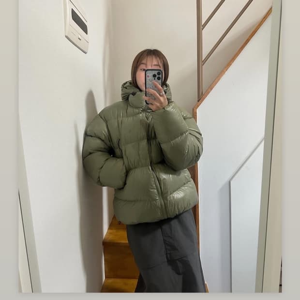 보세 패딩 그린 올리브