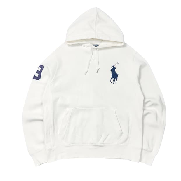 (M) 폴로 랄프로렌 빅포니 후드티 화이트
