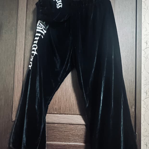 고스 펑크 힙합 래퍼 자수 레터링 블랙 벨벳 트레이닝 세트 셋업