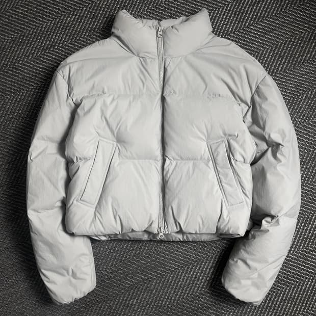 코드그라피 우먼스 덕 다운 푸퍼 크롭 패딩 그레이o 4521