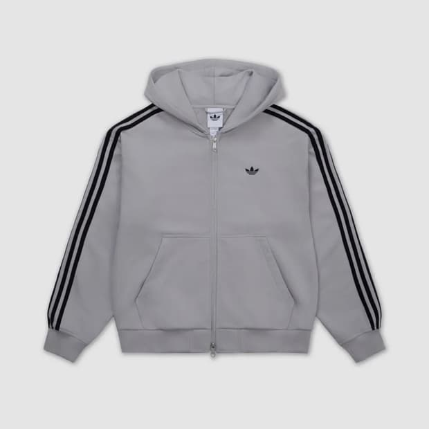 [새상품] L) 아디다스 삼선 풀집 후드 집업 그레이