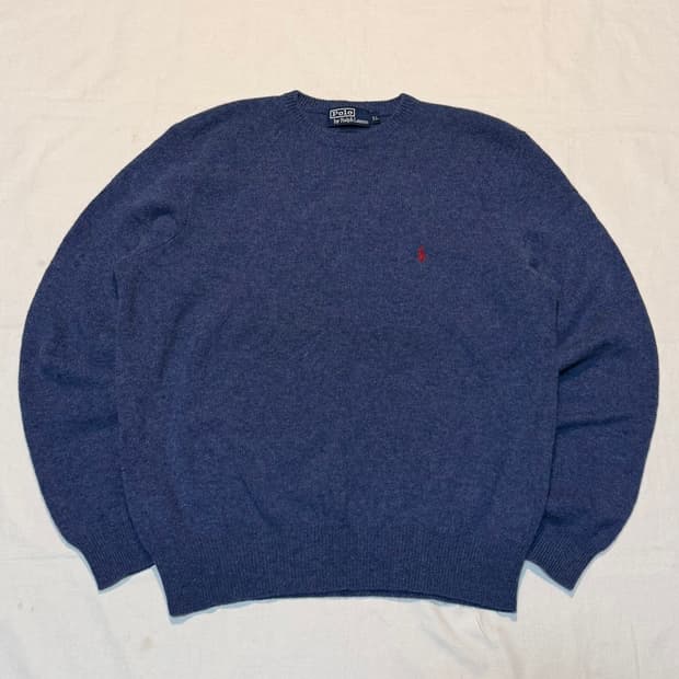 폴로 랄프로렌 라운드넥 울 니트 코발트 블루