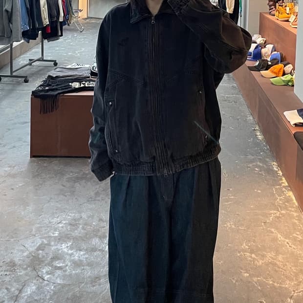 와키윌리 스톤워싱 세미 오버 데님 자켓 H1019