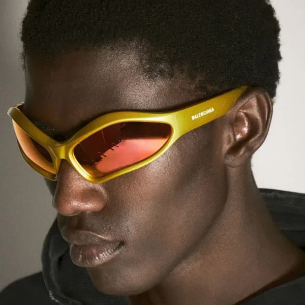 발렌시아가 페넥 오발 선글라스 옐로우 레드